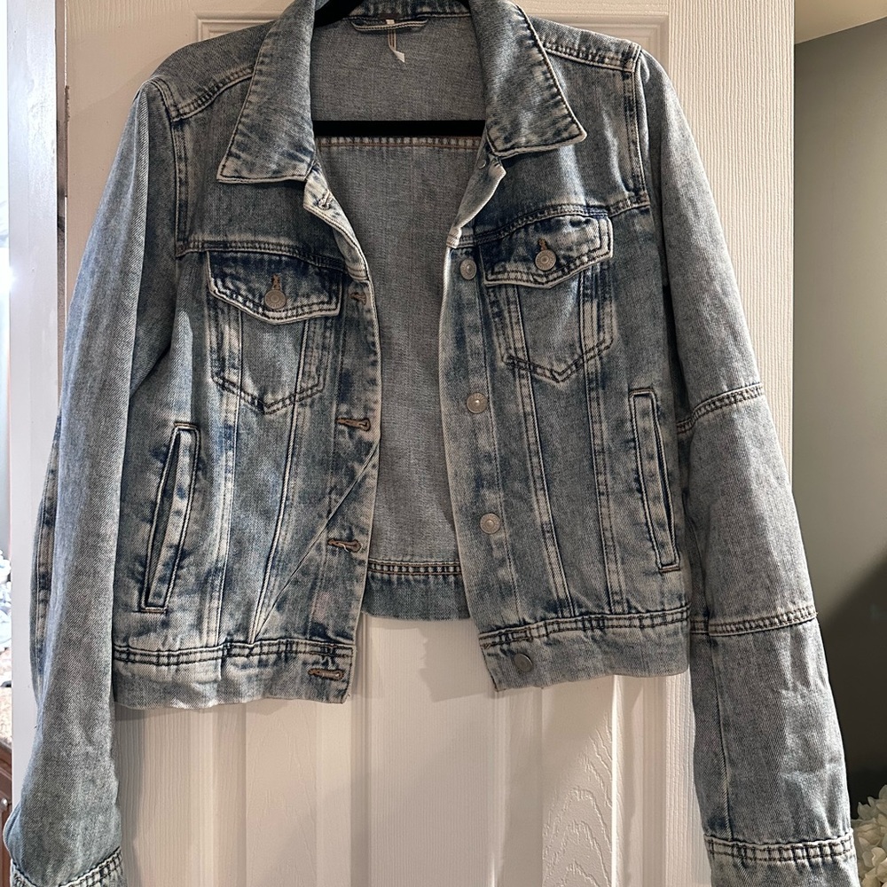 Free People Washed Denim Jean Jacket